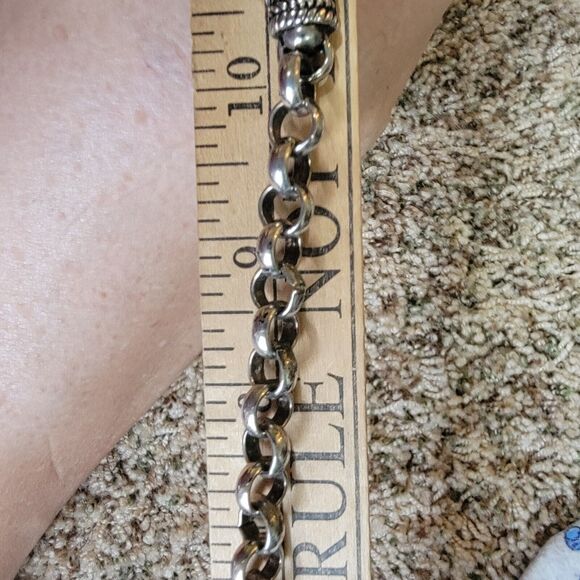 Women Small Vintage Half Barrel Oxidized Sterling Silver Chain Belt Belly Chain main image 6